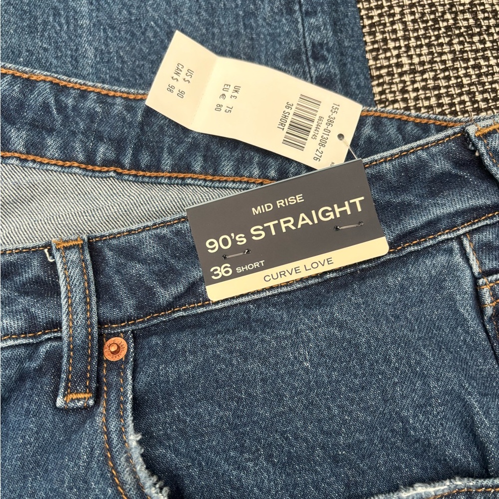 Abercrombie & Fitch Mid Rise 90's Straight Jeans - Blue